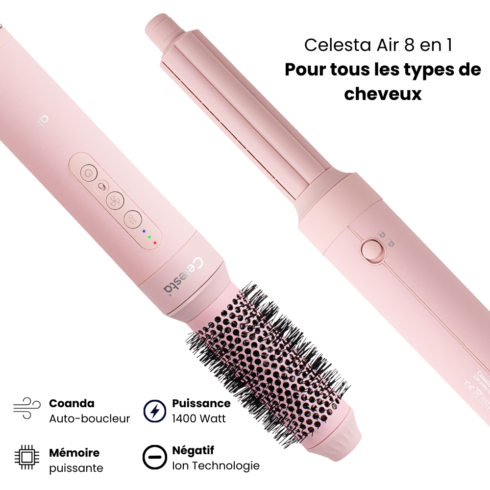 Celesta Sèche-cheveux AirStyler - 8 en 1 Rose