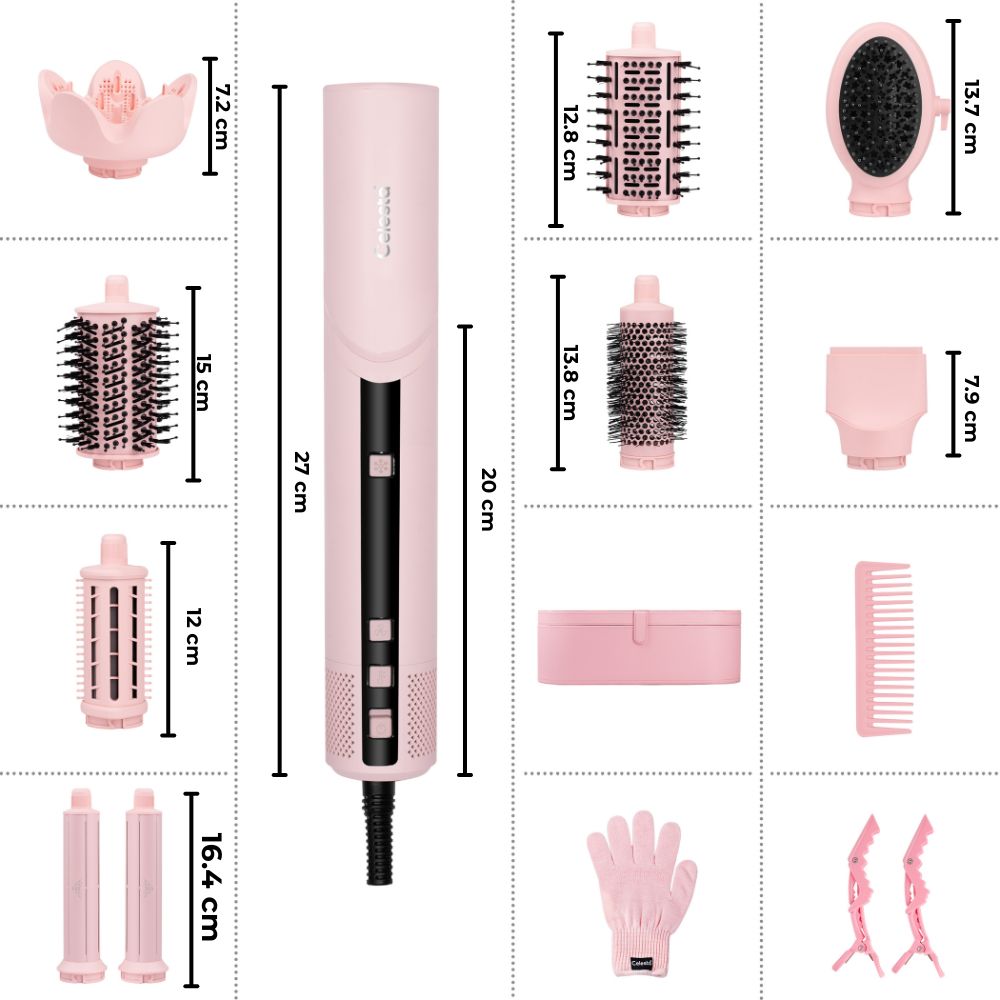 Celesta Sèche-cheveux AirStyler 2.0 - 9 en 1 Rose