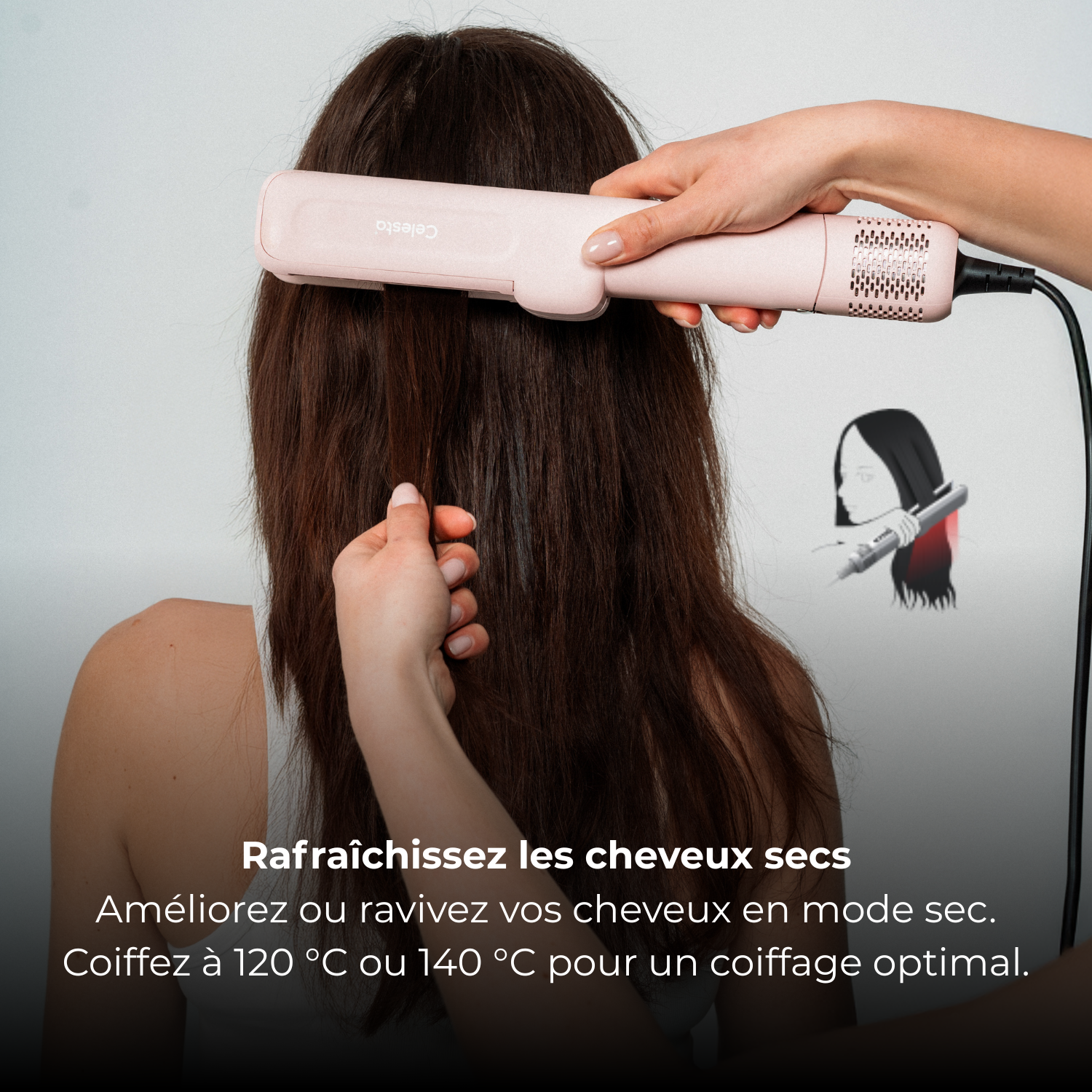 Lisseur séchant Airliss - 2 en 1 Rose Celesta