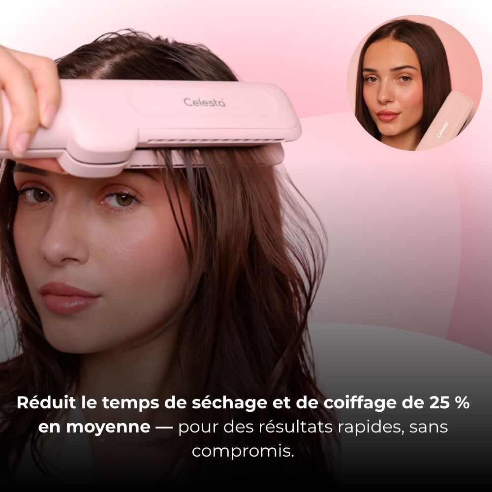 Lisseur séchant Airliss - 2 en 1 Rose Celesta