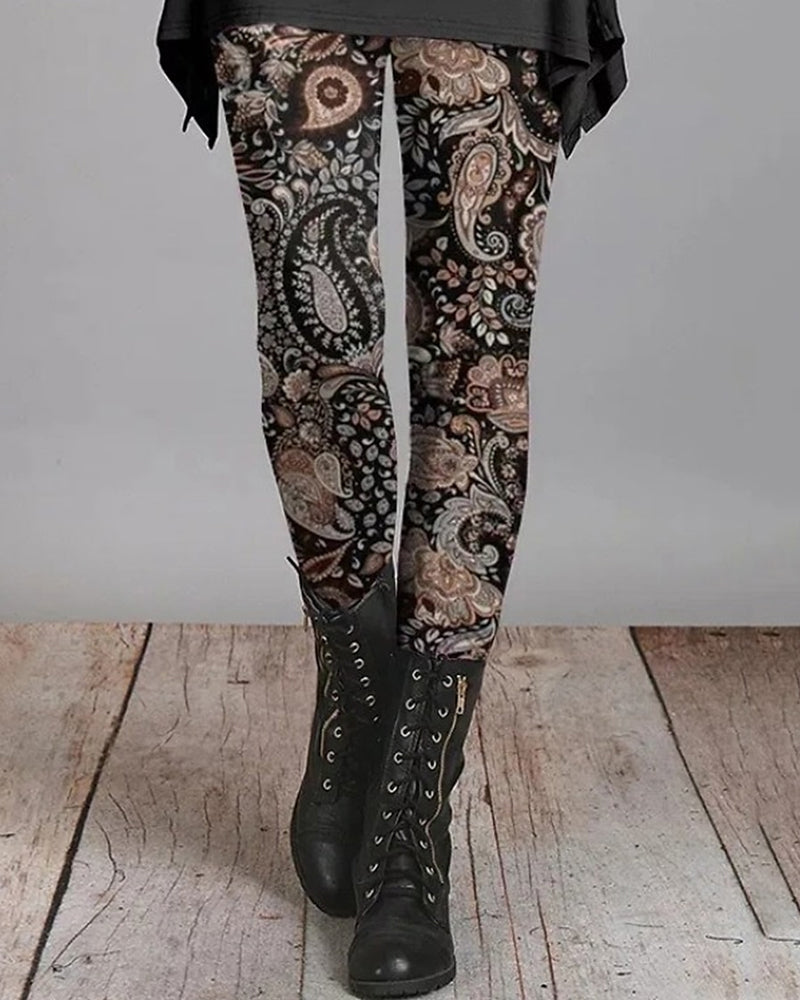 Leggings Bohème Rétro avec Imprimés Ethniques – Ziva