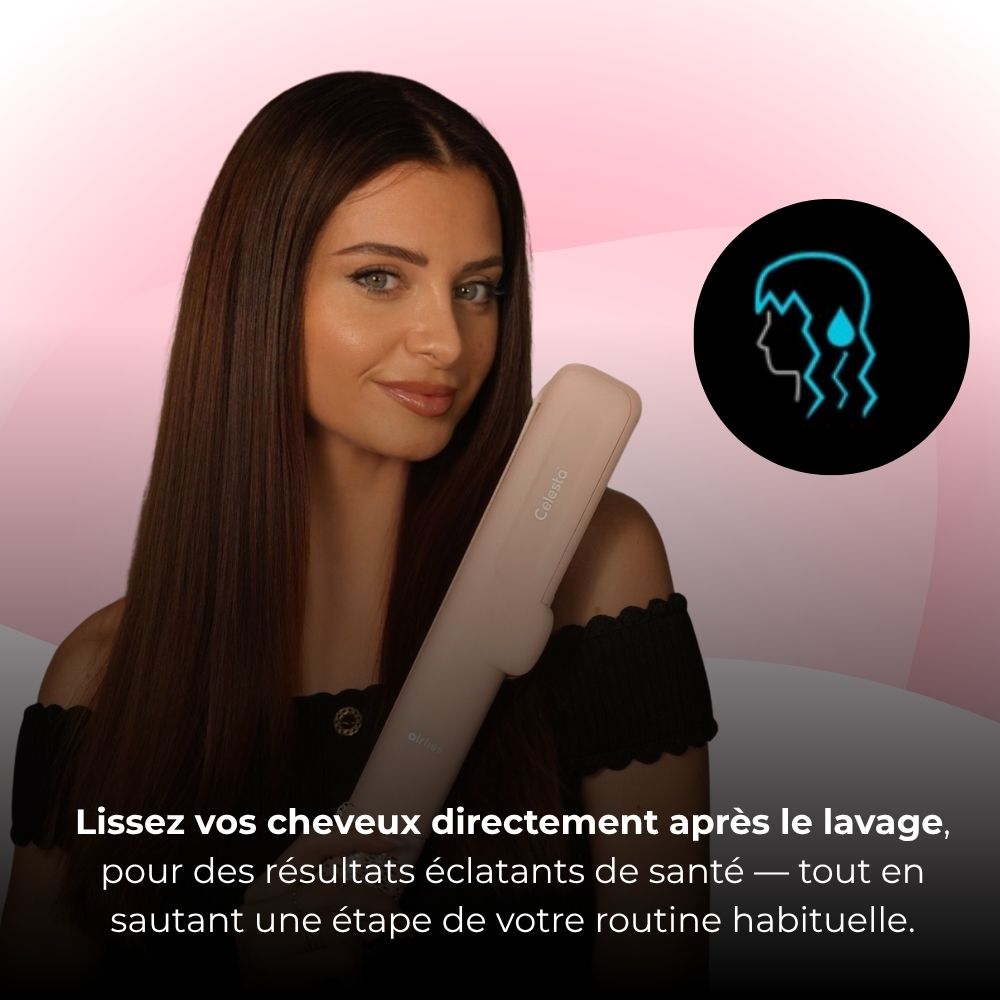 Lisseur séchant Airliss - 2 en 1 Rose Celesta