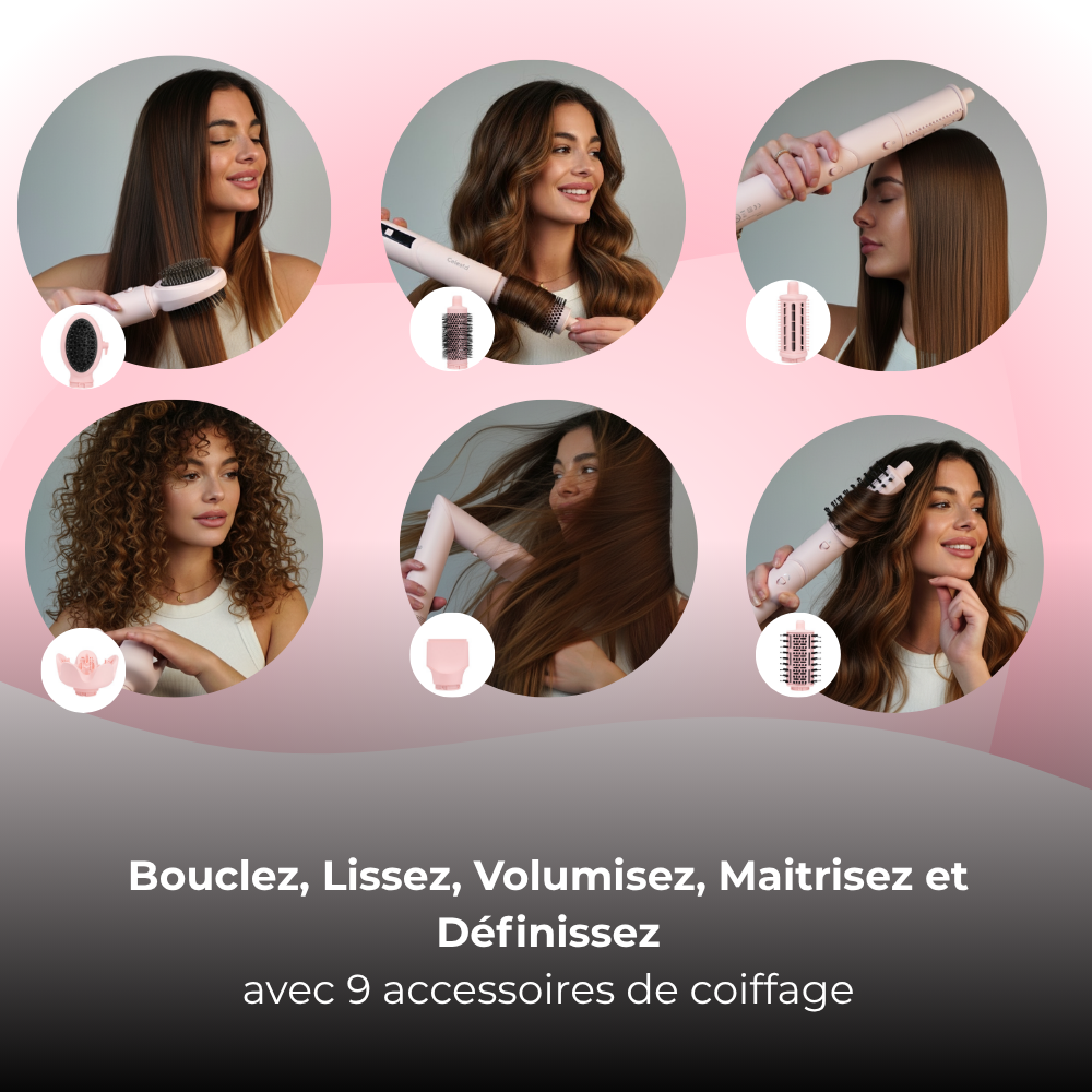 Celesta Sèche-cheveux AirStyler 2.0 - 9 en 1 Rose