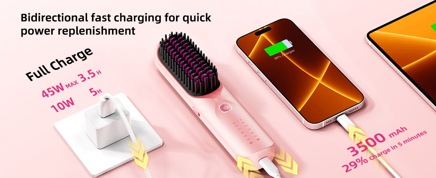 Selforia FreeStyle Pro – Brosse Lissante Sans Fil & Rechargeable