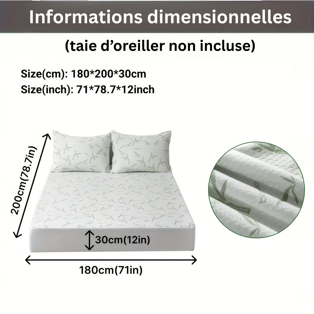 BambooCool Protège-Matelas – Respirant et Rafraîchissant pour un Confort de Sommeil Amélioré