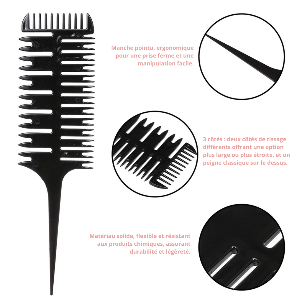 Peigne de Décoloration Professionnel – Séparation et Précision des Mèches