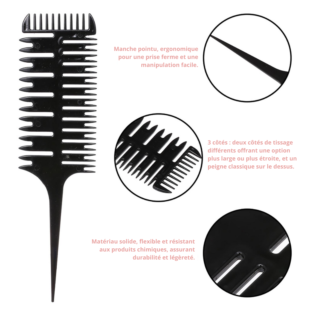 Peigne de Décoloration Professionnel – Séparation et Précision des Mèches