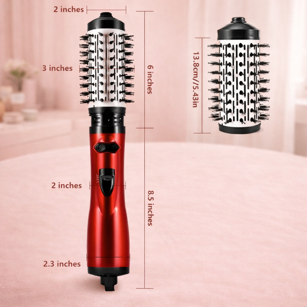 Brosse Soufflante Rotative 3-en-1 à Ions Négatifs – Lisse, Sèche & Boucle 360°