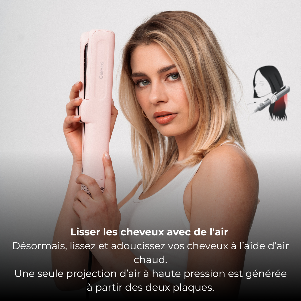 Lisseur séchant Airliss - 2 en 1 Rose Celesta