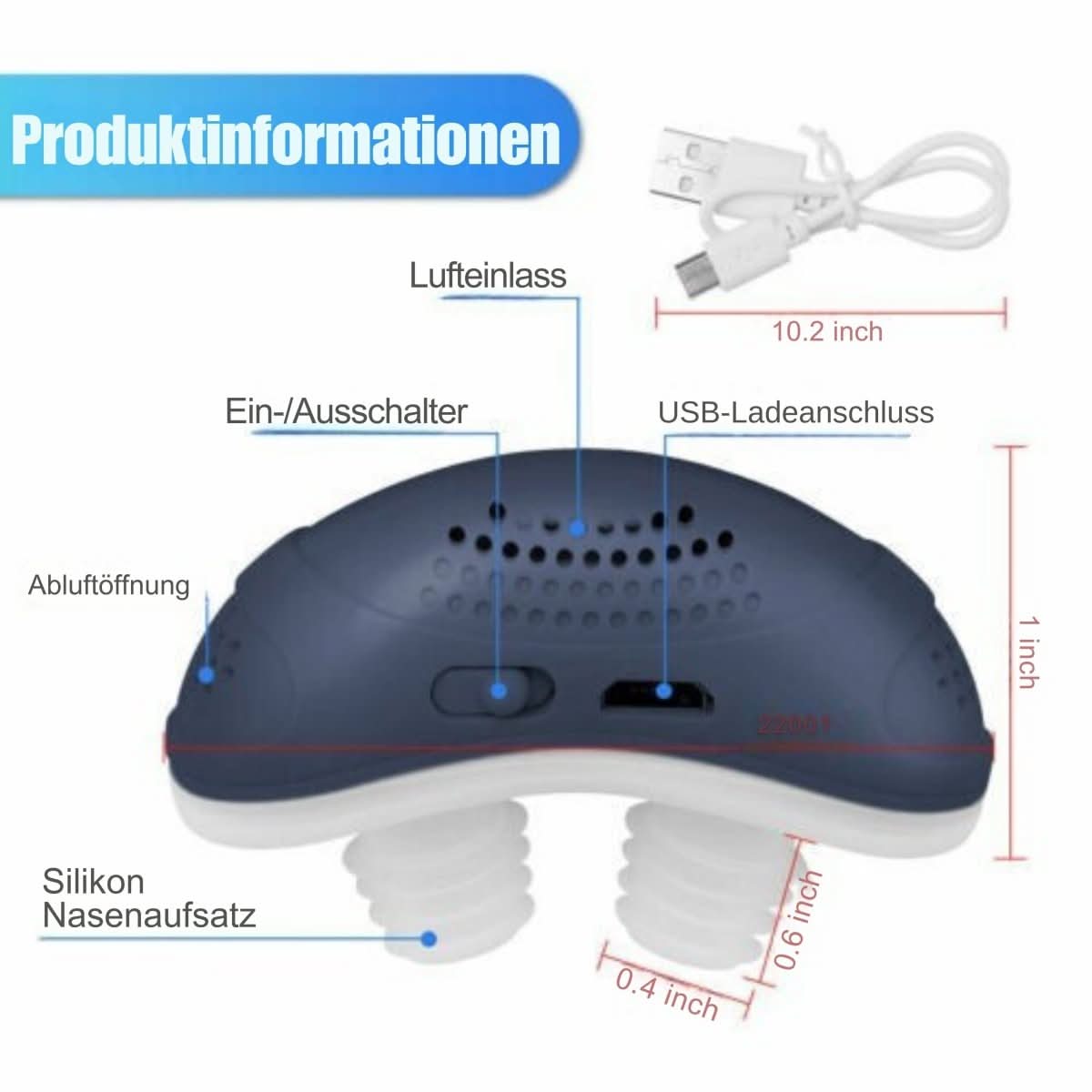 MICROBREATH – Appareil CPAP compact contre le ronflement et l'apnée du sommeil
