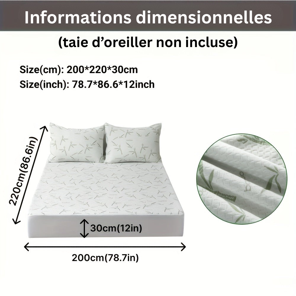 BambooCool Protège-Matelas – Respirant et Rafraîchissant pour un Confort de Sommeil Amélioré