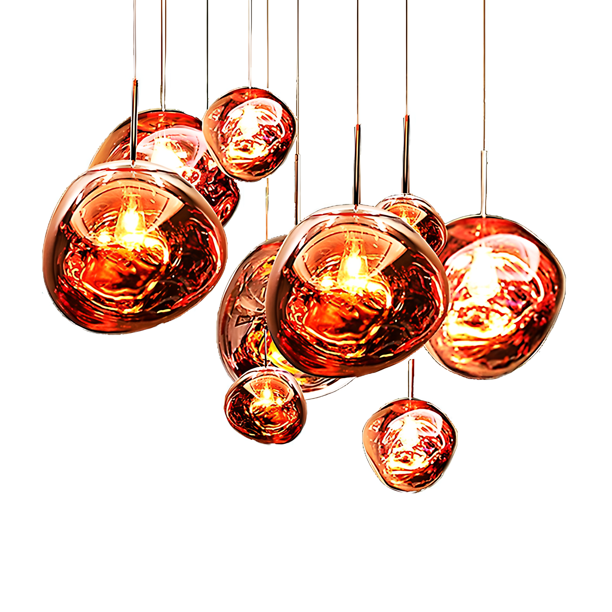 Kroonluchter met Gloeilampen |  Opvallend lava-ontwerp met warme LED-verlichting voor comfortabele, elegante decoratie.