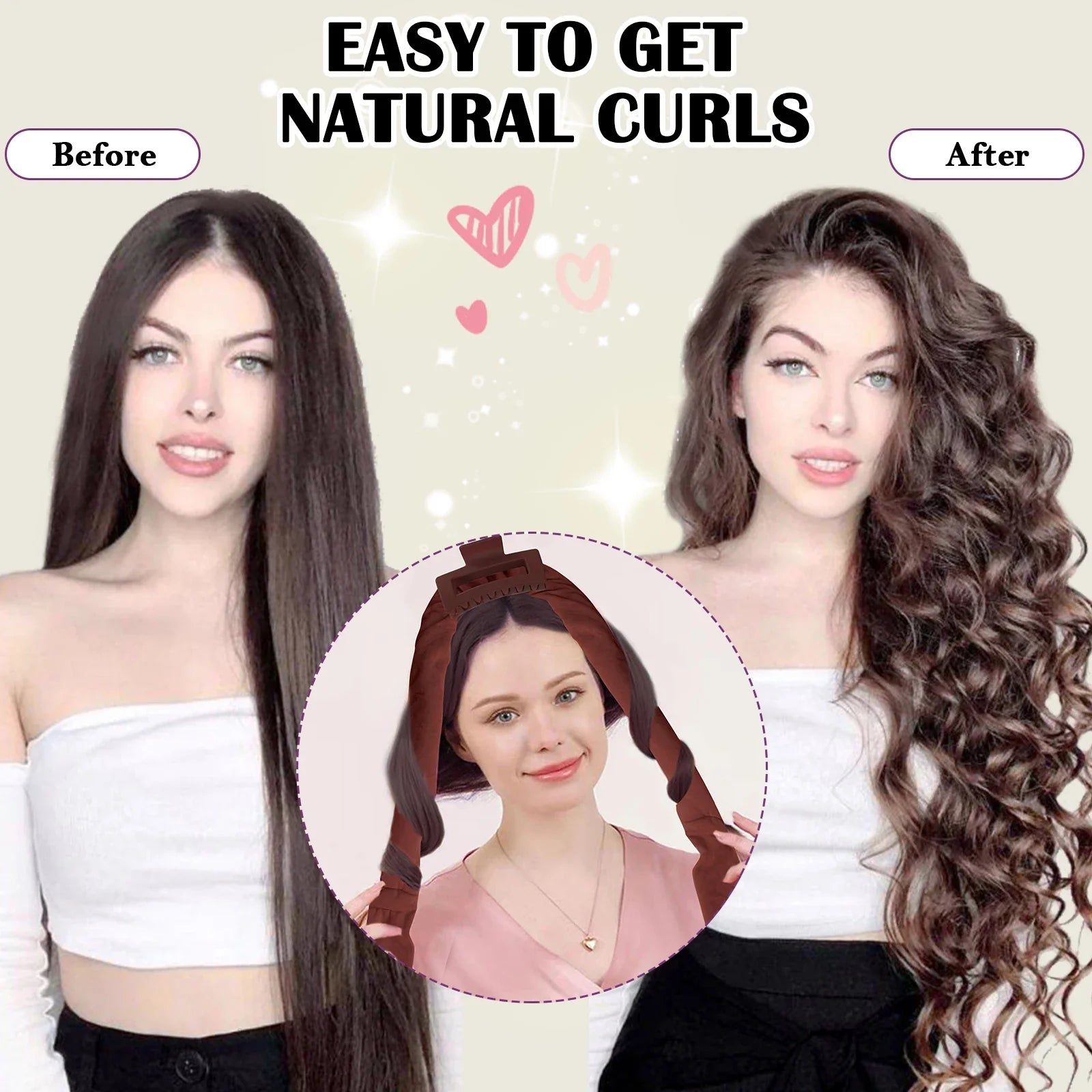 Bandeau Boucleur Sans Chaleur – Kit 9 Pièces pour Boucles Douces et Naturelles