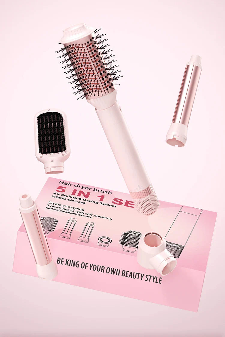 Selforia AirGlow 5-en-1 - Séchage Express, Lissage, Boucles Automatiques & Volume Professionnel