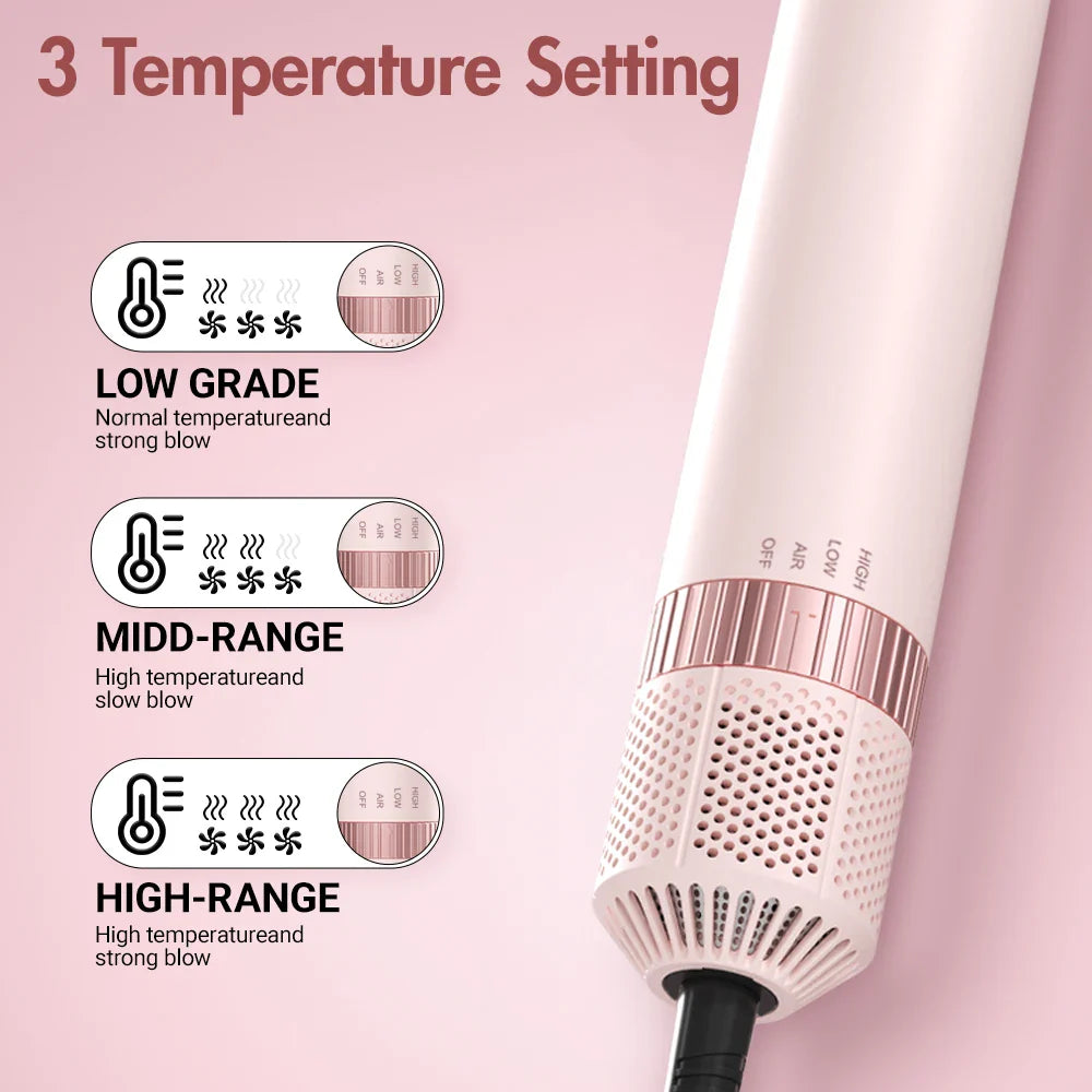Selforia AirGlow 5-en-1 - Séchage Express, Lissage, Boucles Automatiques & Volume Professionnel