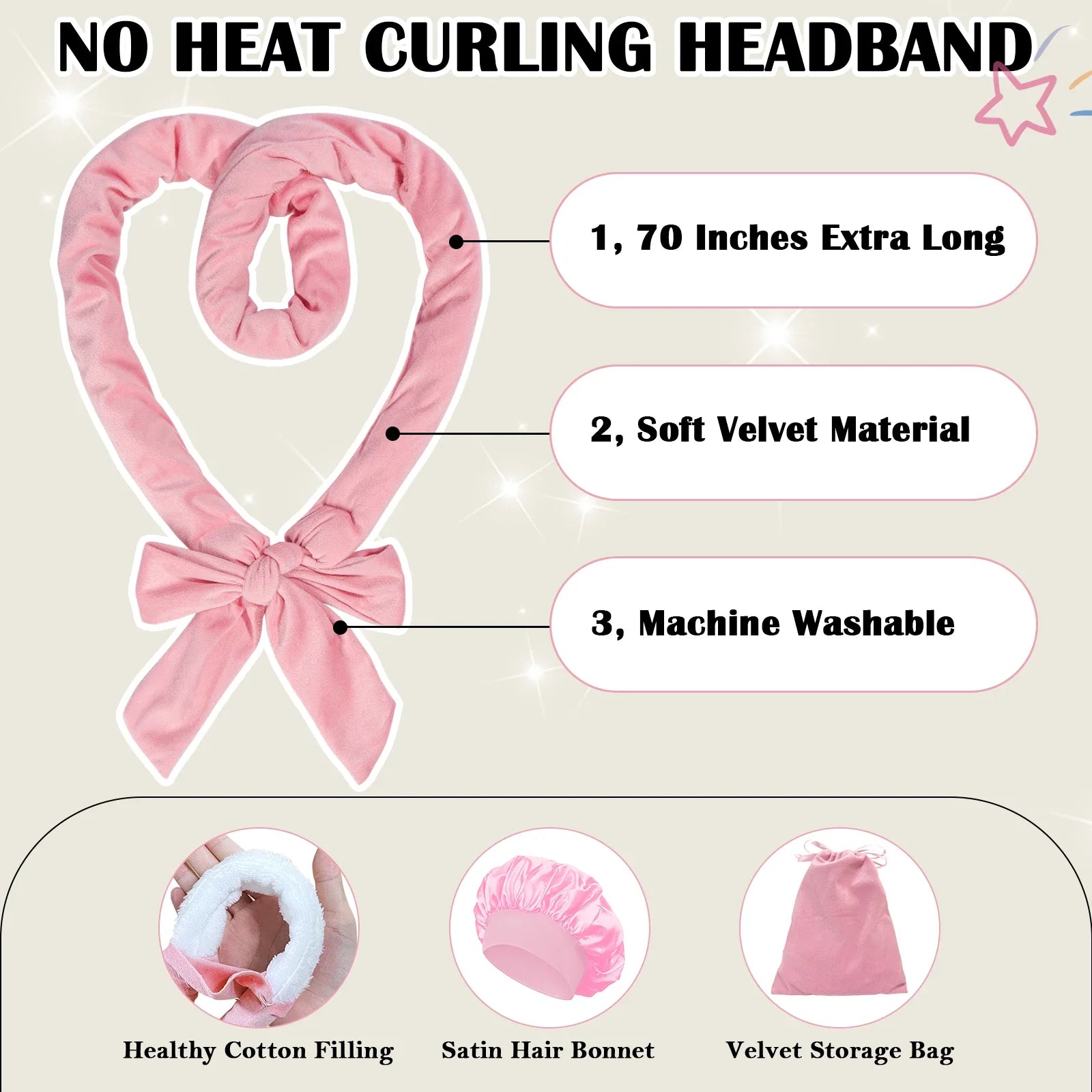 Bandeau Boucleur Sans Chaleur – Kit 9 Pièces pour Boucles Douces et Naturelles