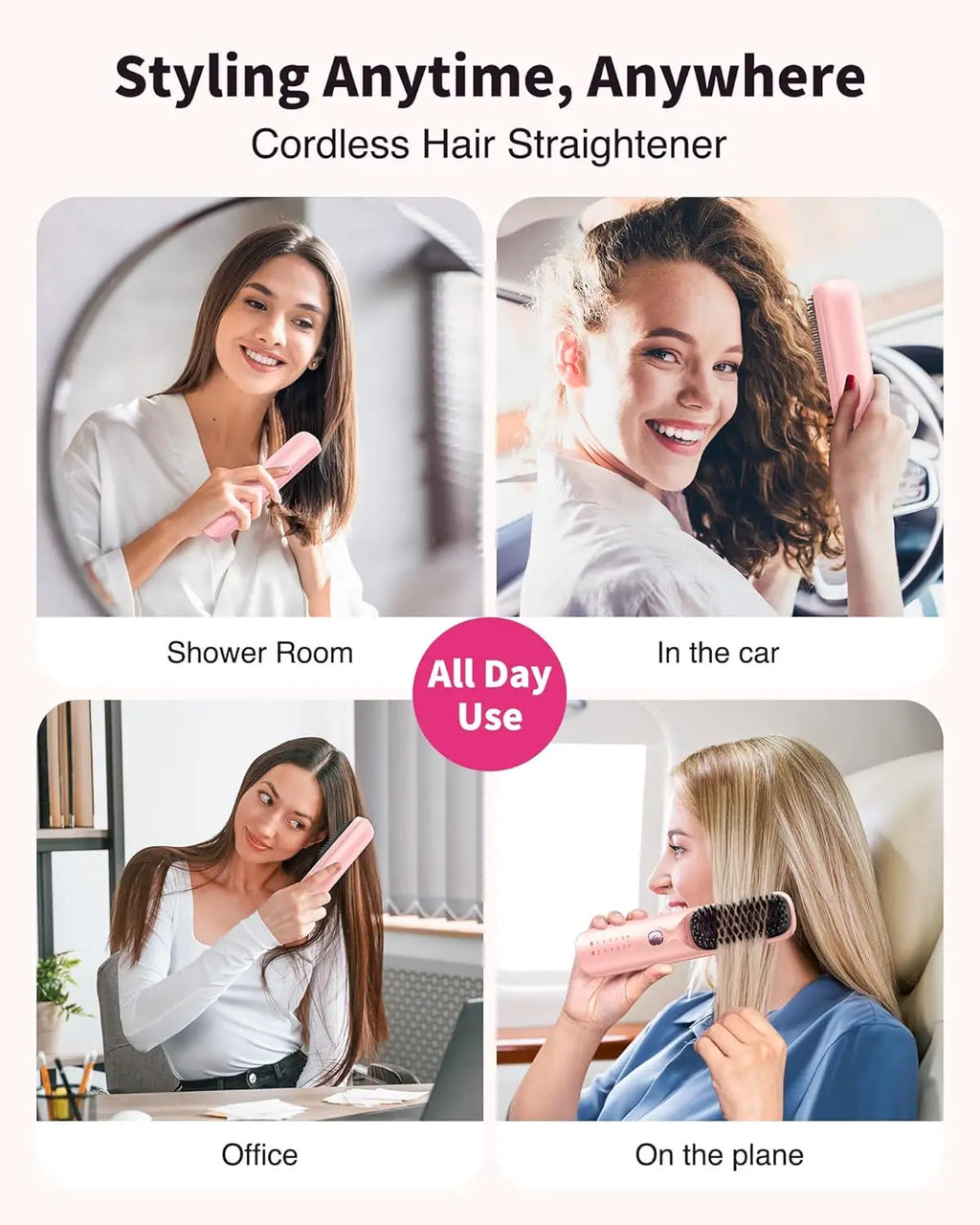 Selforia FreeStyle Pro – Brosse Lissante Sans Fil & Rechargeable