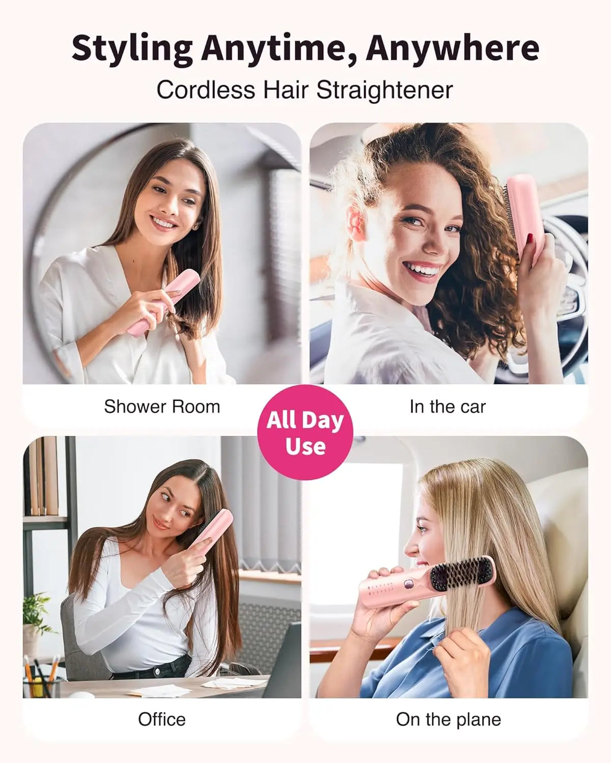 Selforia FreeStyle Pro – Brosse Lissante Sans Fil & Rechargeable