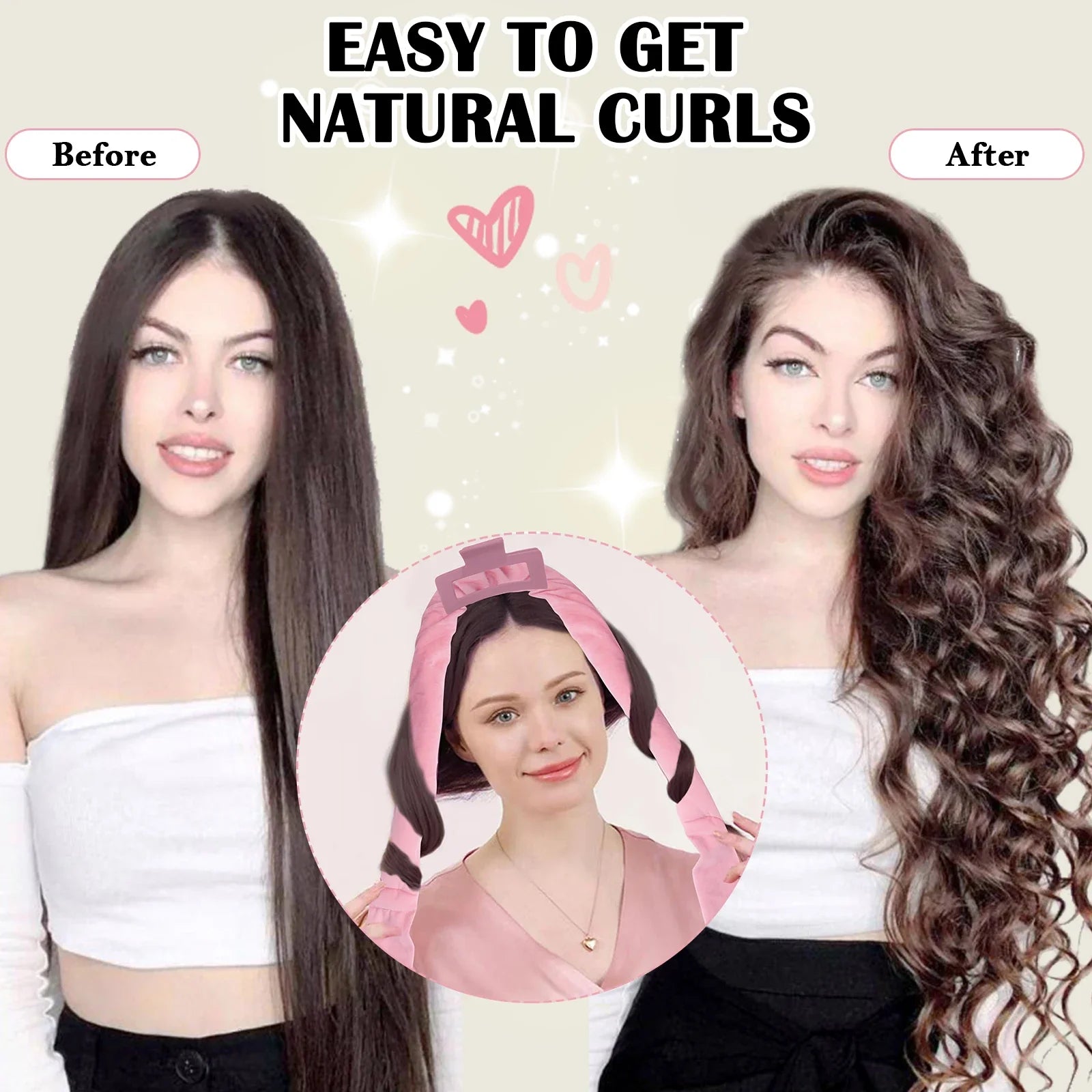 Bandeau Boucleur Sans Chaleur – Kit 9 Pièces pour Boucles Douces et Naturelles