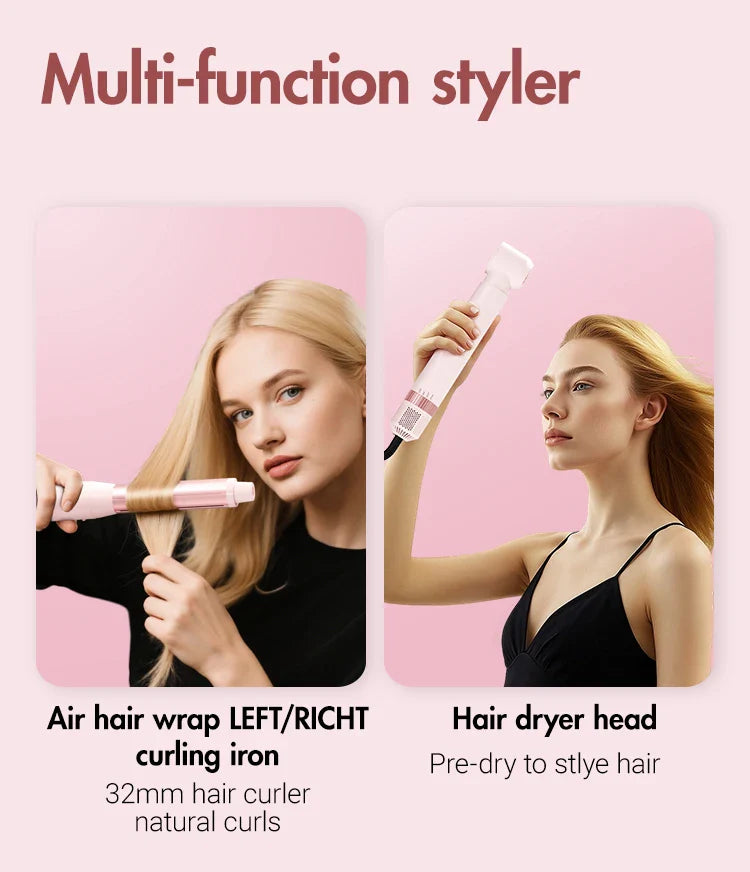 Selforia AirGlow 5-en-1 - Séchage Express, Lissage, Boucles Automatiques & Volume Professionnel