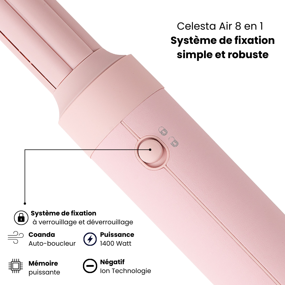 Celesta Sèche-cheveux AirStyler - 8 en 1 Rose