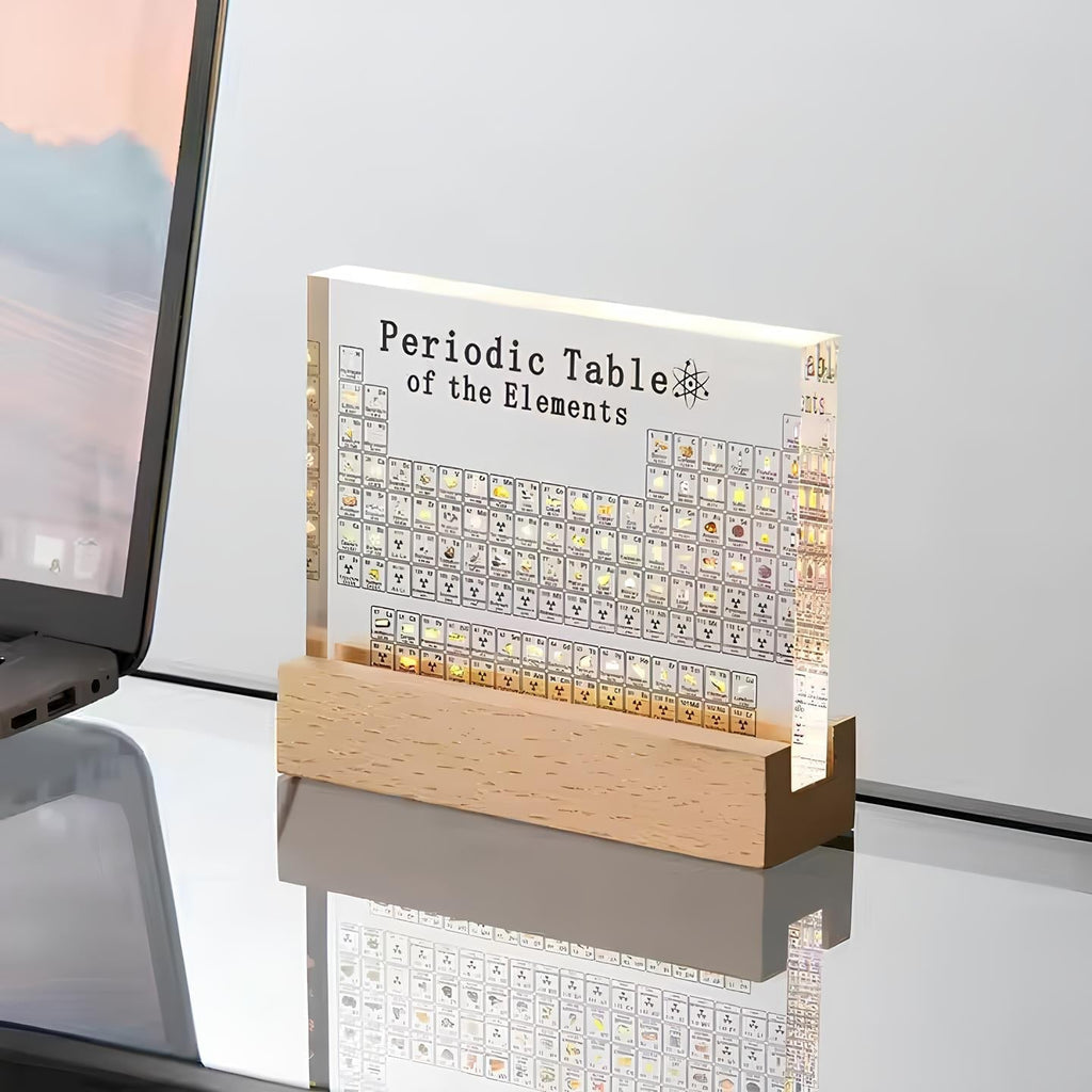 Tableau Périodique Lumineux avec Éléments Réels - Elementa