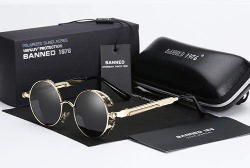 Lunettes de Soleil Rétro Ronde Polarisées Steampunk | Argo