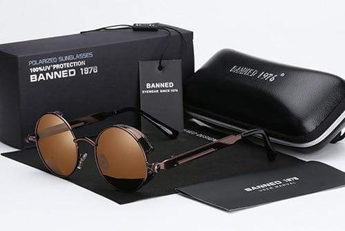 Lunettes de Soleil Rétro Ronde Polarisées Steampunk | Argo