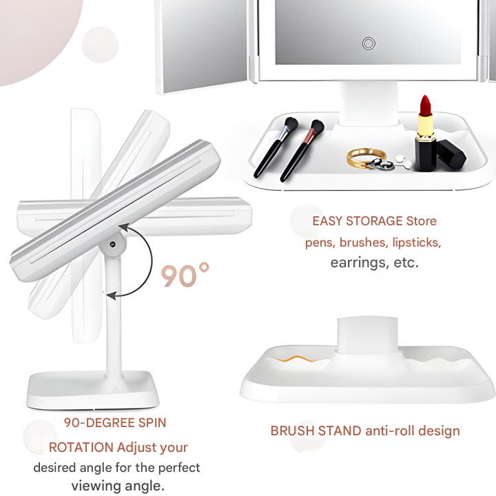 Miroir de Maquillage LED avec Éclairage Triples - Clara