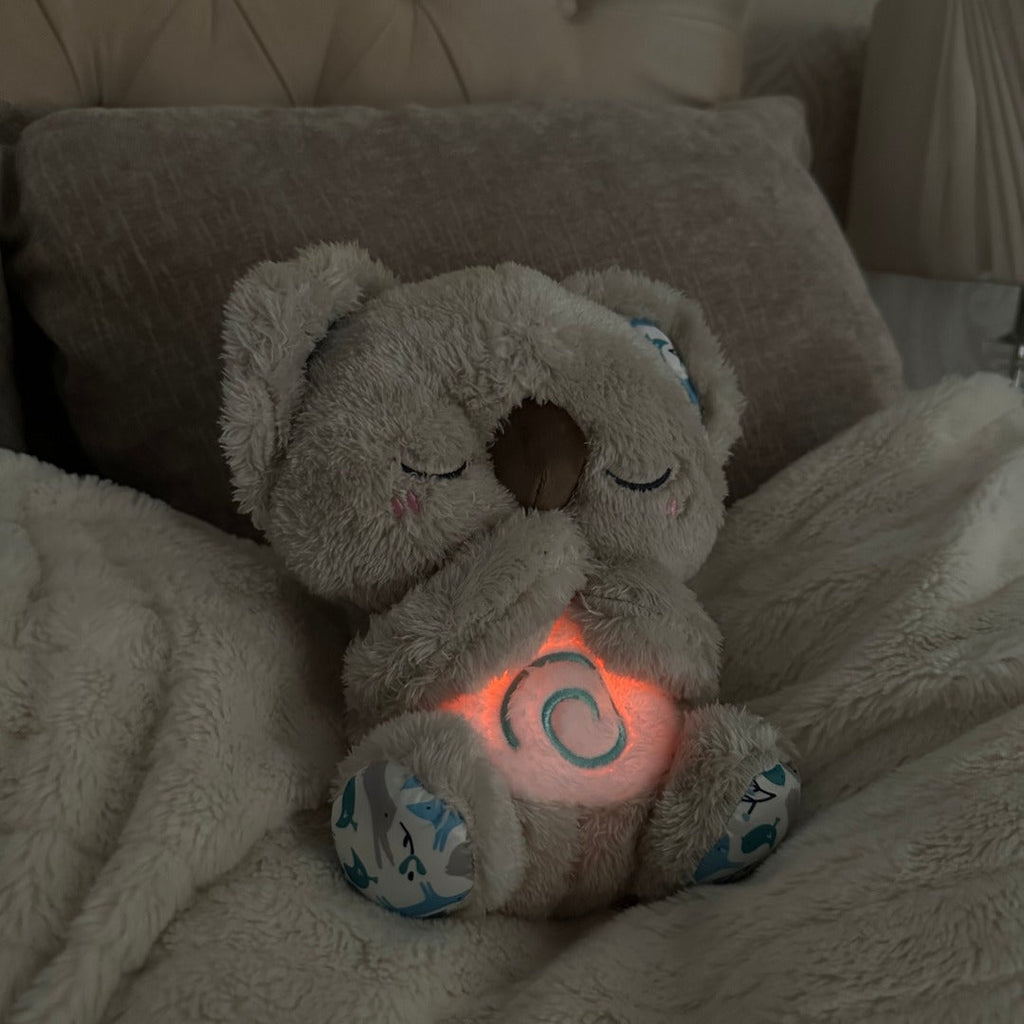 Koala Apaisant Jouet de Respiration | Simulateur de Respiration Rythmique | Tactile Haptique Thérapie Sonore Ultrasonique | Lampe de Nuit LED Intégrée | Compagnon en Peluche Alourdissant