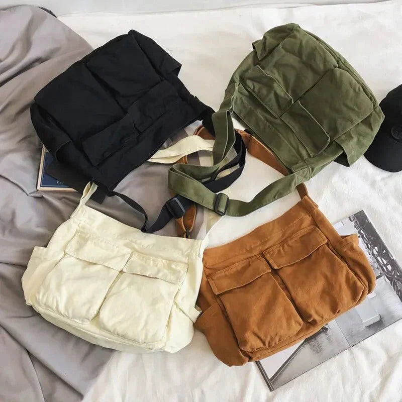 Sac à bandoulière en toile pour femmes – Vintage et spacieux