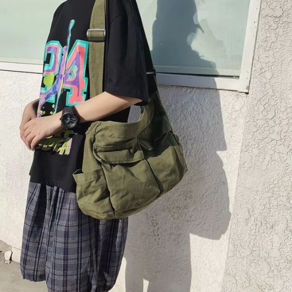 Sac à bandoulière en toile pour femmes – Vintage et spacieux